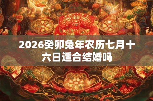 2026癸卯兔年农历七月十六日适合结婚吗