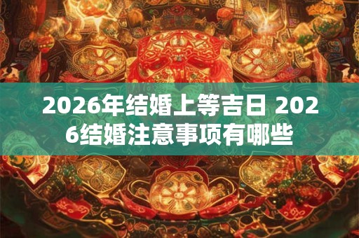 2026年结婚上等吉日 2026结婚注意事项有哪些