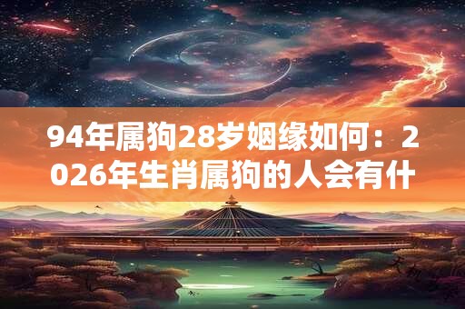 94年属狗28岁姻缘如何:2026年生肖属狗的人会有什么变化 94年属狗28岁姻缘如何:2026年生肖属狗的人会有什么变化