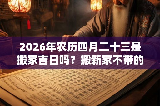 2026年农历四月二十三是搬家吉日吗？搬新家不带的三样东西