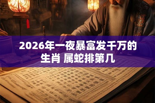 2026年一夜暴富发千万的生肖 属蛇排第几