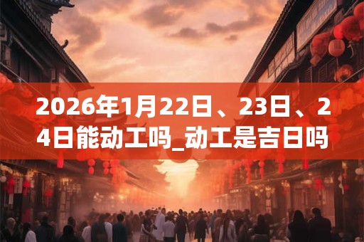 2026年1月22日、23日、24日能动工吗_动工是吉日吗