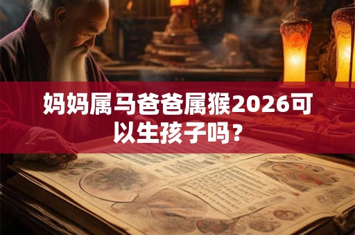 妈妈属马爸爸属猴2026可以生孩子吗？