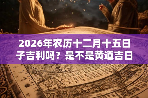 2026年农历十二月十五日子吉利吗？是不是黄道吉日？