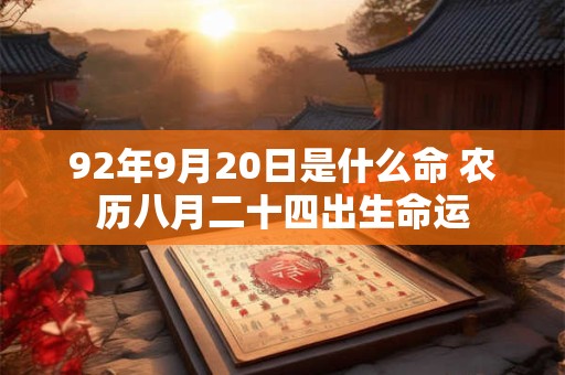 92年9月20日是什么命 农历八月二十四出生命运