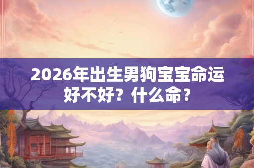 2026年出生男狗宝宝命运好不好？什么命？