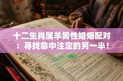 十二生肖属羊男性婚烟配对：寻找命中注定的另一半！