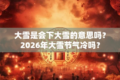 大雪是会下大雪的意思吗？2026年大雪节气冷吗？