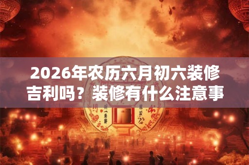 2026年农历六月初六装修吉利吗？装修有什么注意事项？