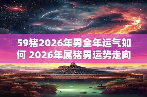 59猪2026年男全年运气如何 2026年属猪男运势走向