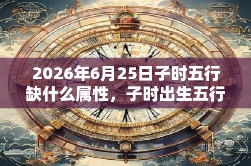 2026年6月25日子时五行缺什么属性，子时出生五行缺什么