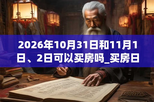 2026年10月31日和11月1日、2日可以买房吗_买房日子好吗