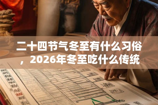二十四节气冬至有什么习俗，2026年冬至吃什么传统食物？