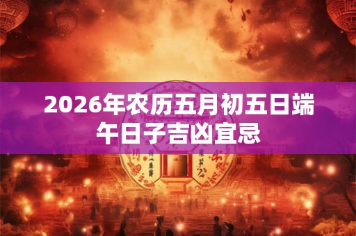 2026年农历五月初五日端午日子吉凶宜忌