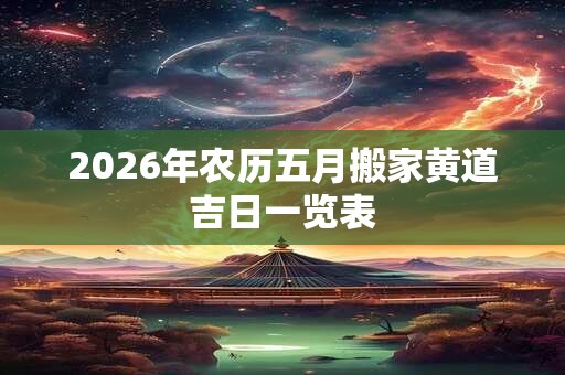 2026年农历五月搬家黄道吉日一览表
