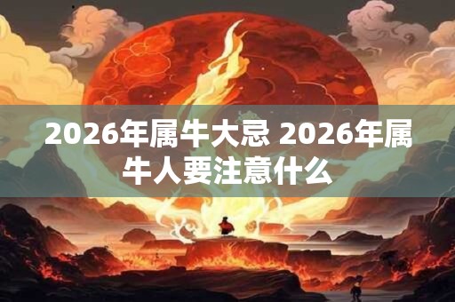 2026年属牛大忌 2026年属牛人要注意什么