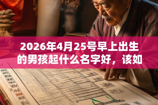 2026年4月25号早上出生的男孩起什么名字好，该如何取名？