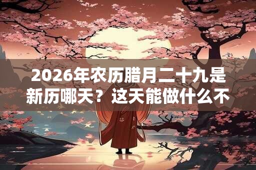 2026年农历腊月二十九是新历哪天？这天能做什么不能做什么？