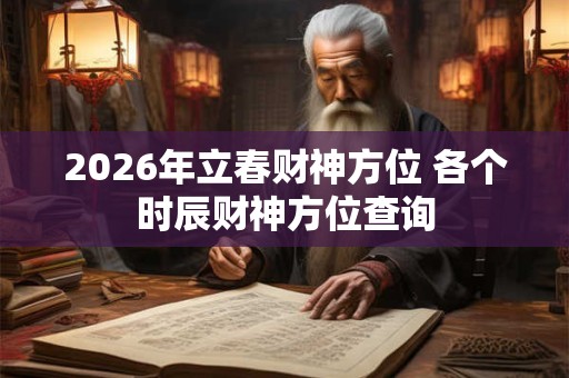 2026年立春财神方位 各个时辰财神方位查询