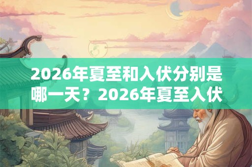 2026年夏至和入伏分别是哪一天？2026年夏至入伏了吗？