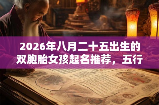 2026年八月二十五出生的双胞胎女孩起名推荐，五行属什么