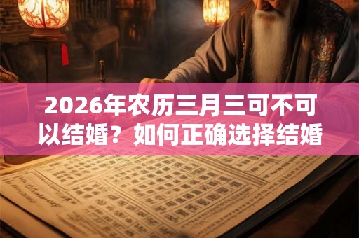 2026年农历三月三可不可以结婚？如何正确选择结婚吉日？