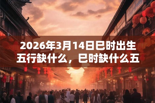 2026年3月14日巳时出生五行缺什么，巳时缺什么五行