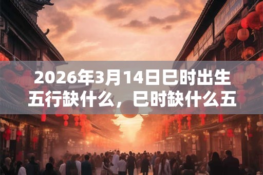 2026年3月14日巳时出生五行缺什么，巳时缺什么五行