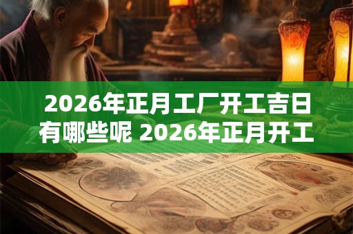 2026年正月工厂开工吉日有哪些呢 2026年正月开工黄道吉日查询