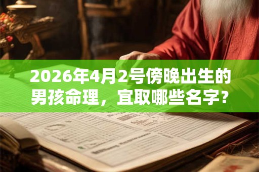 2026年4月2号傍晚出生的男孩命理，宜取哪些名字？
