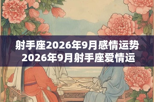 射手座2026年9月感情运势 2026年9月射手座爱情运程详解 射手座2026年9月感情运势 2026年9月射手座爱情运程详解