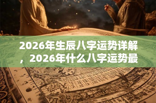 2026年生辰八字运势详解，2026年什么八字运势最好？