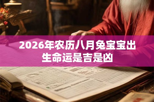 2026年农历八月兔宝宝出生命运是吉是凶