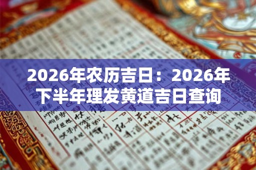 2026年农历吉日：2026年下半年理发黄道吉日查询