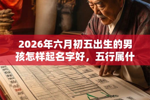 2026年六月初五出生的男孩怎样起名字好，五行属什么