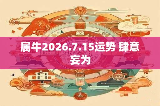 属牛2026.7.15运势 肆意妄为