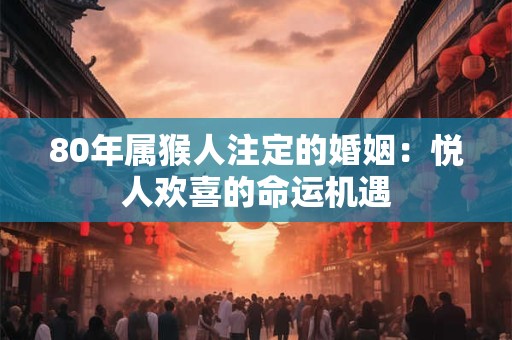 80年属猴人注定的婚姻：悦人欢喜的命运机遇