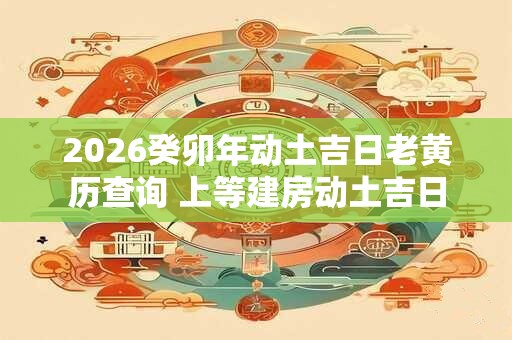 2026癸卯年动土吉日老黄历查询 上等建房动土吉日