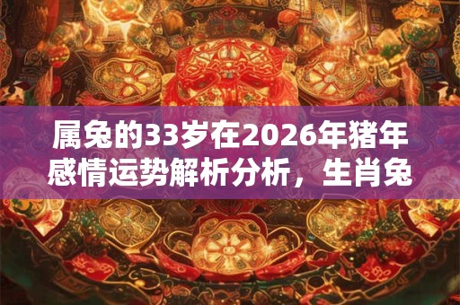 属兔的33岁在2026年猪年感情运势解析分析，生肖兔的爱情观