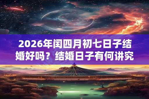 2026年闰四月初七日子结婚好吗？结婚日子有何讲究？