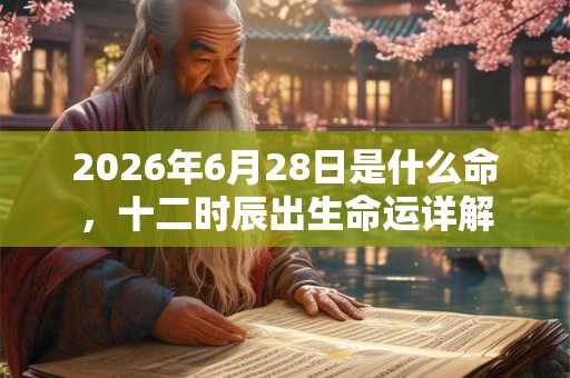 2026年6月28日是什么命，十二时辰出生命运详解