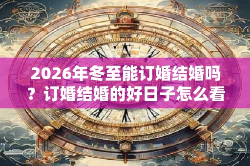 2026年冬至能订婚结婚吗？订婚结婚的好日子怎么看？
