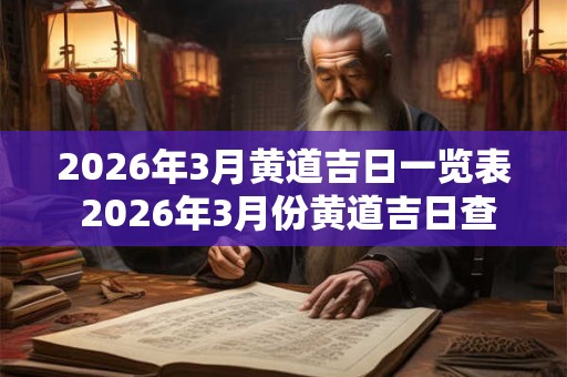 2026年3月黄道吉日一览表 2026年3月份黄道吉日查询