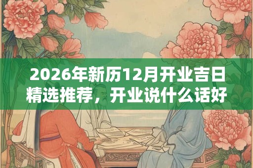 2026年新历12月开业吉日精选推荐，开业说什么话好？