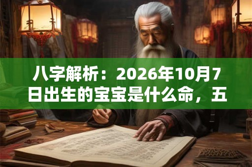 八字解析:2026年10月7日出生的宝宝是什么命,五行缺什么 八字解析:2026年10月7日出生的宝宝是什么命,五行缺什么