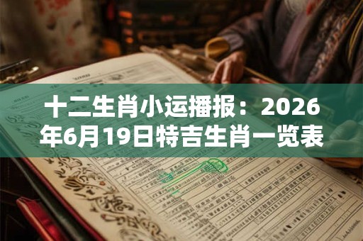 十二生肖小运播报：2026年6月19日特吉生肖一览表