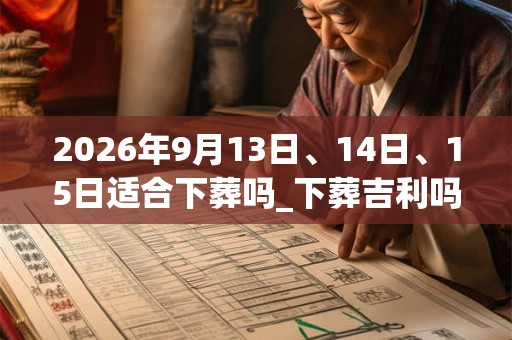 2026年9月13日、14日、15日适合下葬吗_下葬吉利吗