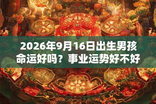 2026年9月16日出生男孩命运好吗？事业运势好不好？