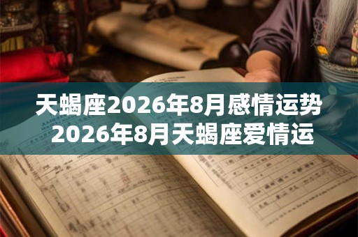 天蝎座2026年8月感情运势 2026年8月天蝎座爱情运程详解