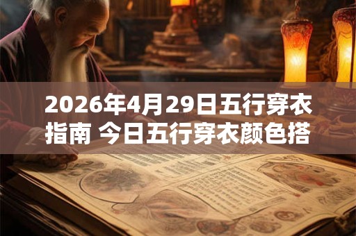 2026年4月29日五行穿衣指南 今日五行穿衣颜色搭配